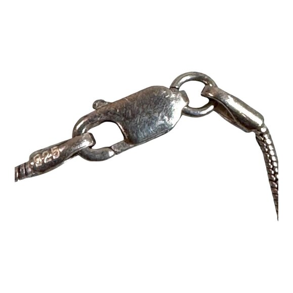 Sterling Silver 925 Snake Chain Bracelet For Charm Beads Green Gemstone 7.5" - Picture 6 of 8